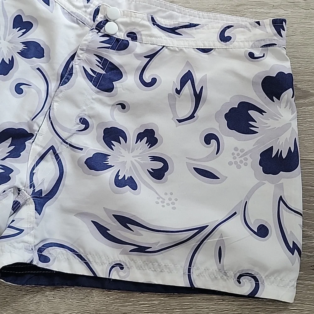 Swim Trunks Reversible Tropical & Blue